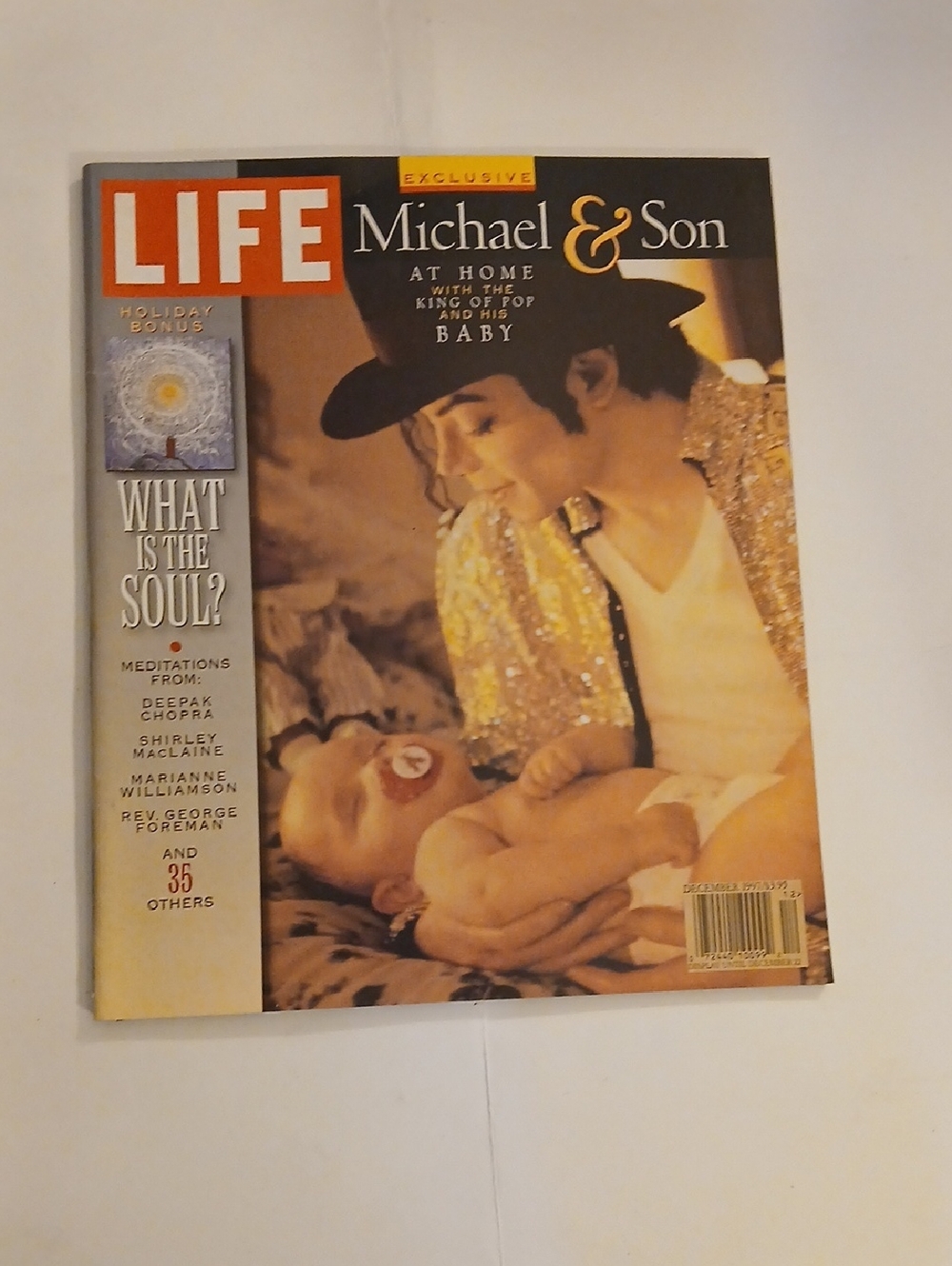Michael Jackson & Son Life Magazine Cover Poster - Gold and Black